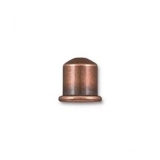 6mm ID TierraCast Cupola Cord Ends - Antique Copper - Pack of 2