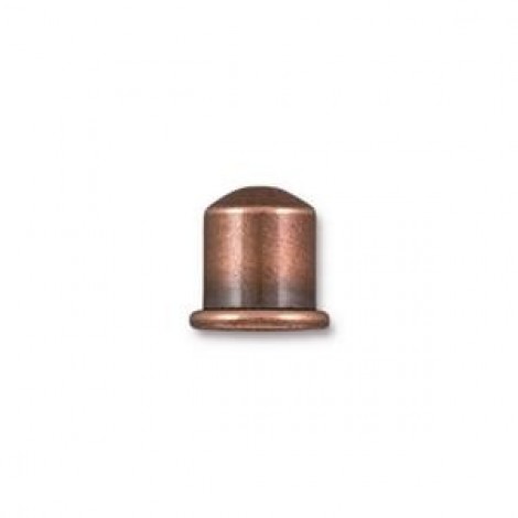 6mm ID TierraCast Cupola Cord Ends - Antique Copper - Pack of 2