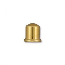 6mm ID TierraCast Cupola Cord Ends - Bright Gold - Pack of 2