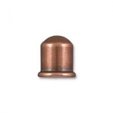 8mm ID TierraCast Cupola Cord End - Antique Copper - Pack of 2