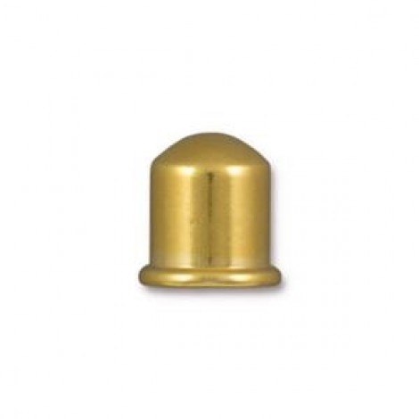 8mm ID TierraCast Cupola Cord End - Bright Gold