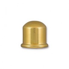 10mm ID TierraCast Cupola Cord End - Bright Gold - Pack of 2