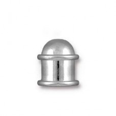 8mm TierraCast Capitol Cord End Caps - Rhodium Bright - Each