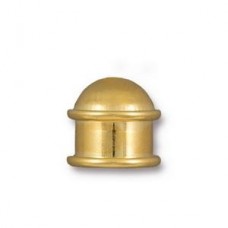 10mm TierraCast Capitol Cord End Caps - Bright Gold