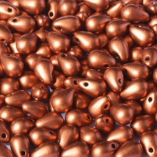 4x6mm Czech Side Drill Teardrops - Copper - Pack of 20
