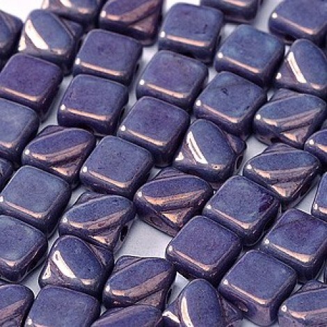 6mm Silky 2-Hole Beads - Turq Lila Vega Luster - Pack of 40