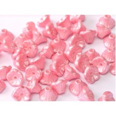 7x5mm Czech Flower Cups - Alabaster Pastel Pink - Pack of 20