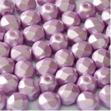 6mm Czech Firepolish Beads - Pastel Light Rose - Pack of 20