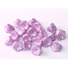 7x5mm Czech Flower Cups - Alabaster Pastel Lilac - Pack of 20