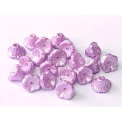 7x5mm Czech Flower Cups - Alabaster Pastel Lilac - Pack of 20