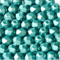 6mm Czech Firepolish Beads - Pastel Emerald - Pack of 20