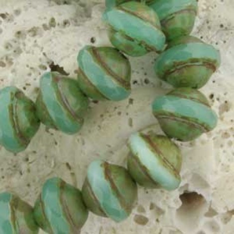 8x10mm Cz Saturn Cut Beads - Jade Opalite Picasso