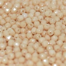 4mm Czech Firepolish Beads - Chalk White Champagne Luster - Pack of 50