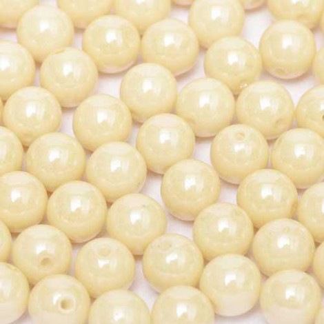 3mm Czech Pressed Glass Round Beads - Chalk White Champagne Luster - Pack of 100 3mm Czech Pressed Glass Round Beads - Chalk White Champagne Luster - Pack of 100