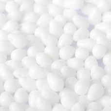 4x6mm Czech Side Drill Teardrops - Chalk White - Pack of 20