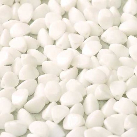 5x3mm Czech Pinch Beads - Chalk White - Pack of 50