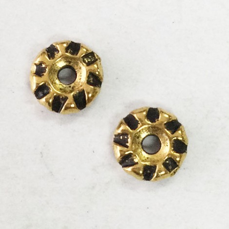 6mm TierraCast Teke Spacer Beads - Antique Gold - Pack of 10