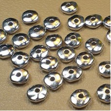 7mm TierraCast Heishi Nugget Spacer Beads - Rhodium Plated