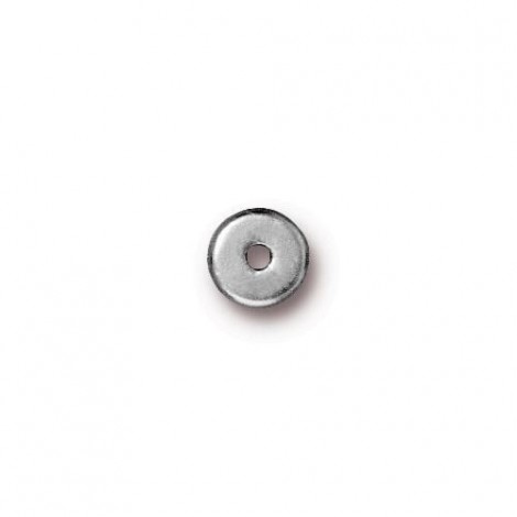 6mm TierraCast Heishi Disk Beads - Bright Rhodium Plated