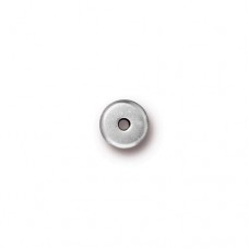 6mm TierraCast Heishi Disk Beads - Bright Fine Silver Plated