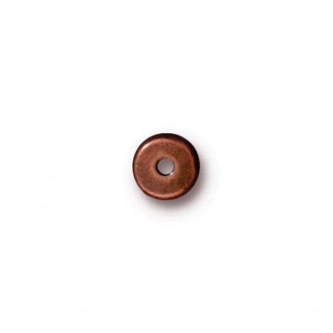 6mm TierraCast Heishi Disk Beads - Antique Copper Plated - Pack of 10