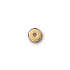 6mm TierraCast Heishi Disk Beads - 22K Bright Gold Plated - Pack of 4