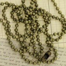 64cm (25.2") 2.4mm Antique Brass Ball Chain Necklaces - Pack of 2