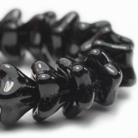5x8mm Bell Flowers - Jet Black - Pack of 10