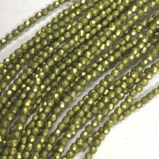 3mm Czech Firepolish Beads - Saturated Metallic Meadowlark - Pack of 50