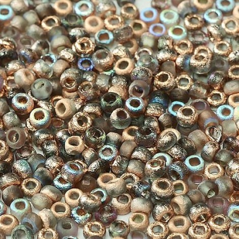 6/0 Czech Seed Beads - Crystal Etched Copper Rainbow