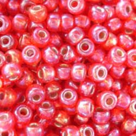 6/0 Miyuki Seed Beads - Silver Lined Flame Red AB