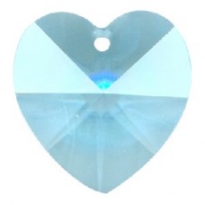 14mm Swarovski Crystal Heart Drops - Aquamarine AB