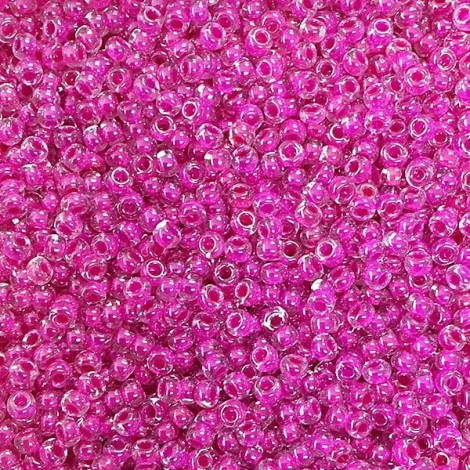 6/0 Matsuno Seed Beads - Pink Lined Crystal - 12.5gm