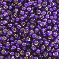 8/0 Miyuki Seed Beads - Silver Lined Dark Violet 