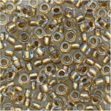 8/0 Toho Seed Beads - Crystal Gold Lined