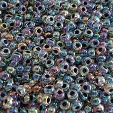 8/0 Miyuki Seed Beads - Noir Lined Crystal AB