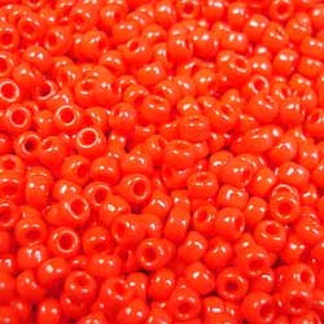8/0 Miyuki Seed Beads - Opaque Vermillion Red - 22gm 8/0 Miyuki Seed Beads - Opaque Vermillion Red - 22gm