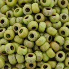 8/0 Miyuki Seed Beads - Opaque Chartreuse Picasso