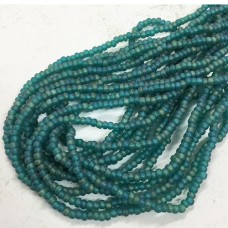 8/0 Czech Strung Seed Bead Hanks - Matte Emerald AB - 37gm