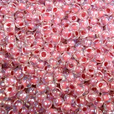 8/0 Toho Seed Beads - Strawberry Lined Crystal Rainbow