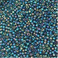 8/0 Toho Seed Beads - Teal Transparent Rainbow