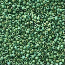 8/0 Toho Seed Beads - Turquoise Picasso Blue Frosted