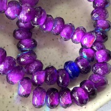 6x9mm Czech Faceted Roller Beads - Purple Pansy - Pack of 5