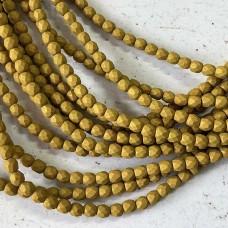 3mm Czech Firepolish Beads - Golden Olive - Pack of 50