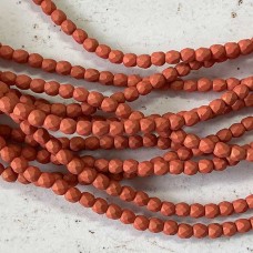 3mm Czech Firepolish Beads - Terracotta Blaze - Pack of 50