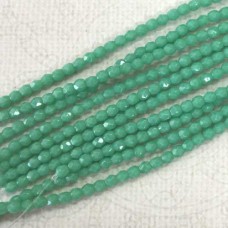 3mm Czech Firepolish Beads - Green Turquoise