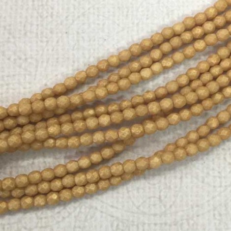 3mm Czech Firepolish Beads - Pacifica Ginger - Pack of 50