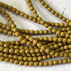 4mm Czech Fire Polished Beads - Golden Olive - Pack of 50