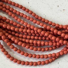 4mm Czech Fire Polished Beads - Terracotta Blaze - Pack of 50