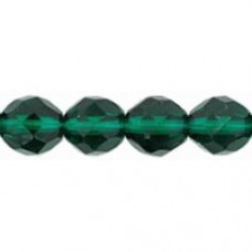 8mm Czech Firepolish Beads - Emerald - Pack of 20